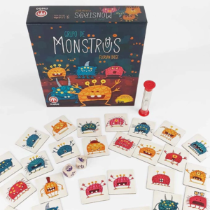 grupo de monstruos juego de mesa en español Mebo Games. Cartas y componentes