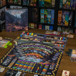 inferno juego de mesa en español con expansión papa bulls Maldito Games componentes