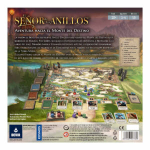 El señor de los anillos aventura hacia el monte del destino juego de mesa en español Devir componentes
