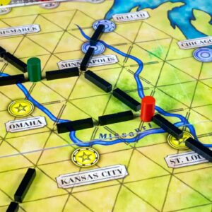 TransAmerica juego de mesa en inglés Rio Grande componentes