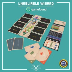 Unreliable Wizard juego de mesa en español Salt & Pepper componentes