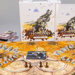 Cartas y componentes del juego de mesa Horizon Zero Dawn: The Board Game en Inglés por la editorial Steamforged Games
