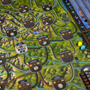 Tableros y componentes del juego de mesa Imperial Steam en Español por la editorial Maldito Games