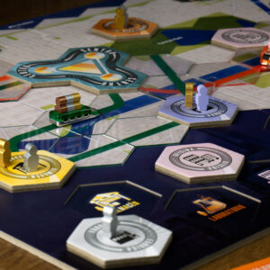 Componentes y fichas del juego de mesa Maglev Metro en Español por la editorial Maldito Games