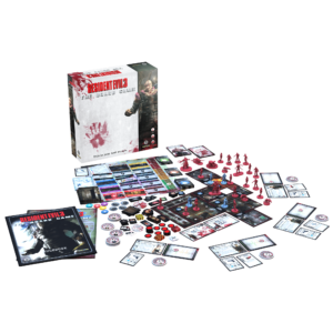 Componentes y tablero del juego de mesa Resident Evil 3: The Board Game en Inglés por la editorial Steamforged Games