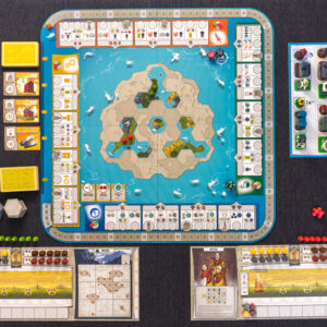 Tablero y componentes del juego de mesa Tapestry en Español por la editorial Maldito Games