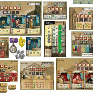 Componentes del juego de mesa Crystal Palace en Inglés por la editorial