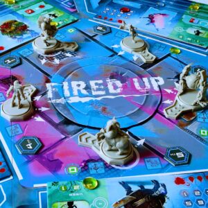Componentes del juego de mesa Fired Up en Inglés por la editorial Drawlab