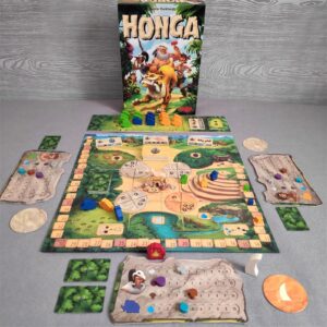 Componentes del juego de mesa Honga en Inglés por la editorial Haga