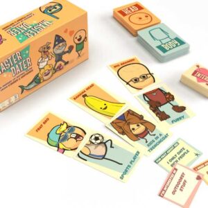Cartas y componentes del juego de mesa Master Dater en Español por la editorial Asmodee