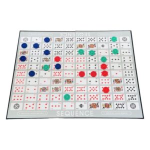 Fichas y tablero del juego de mesa Sequence en Español por la editorial Goliath