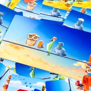 Componentes del juego de mesa Birdie en Español por la editorial Tranjis Games