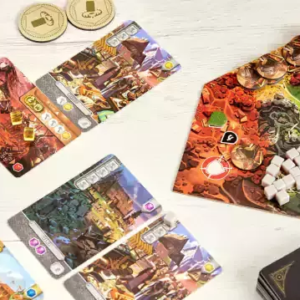 Componentes del juego de mesa It's a Wonderful Kingdom en Español por la editorial Tranjis Games