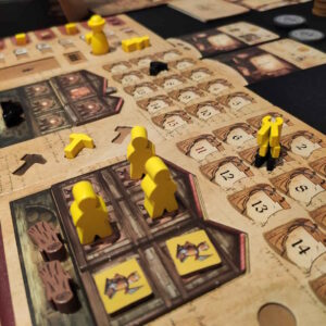 Componentes del juego de mesa Codex Leicesterpor la editorial Átomo