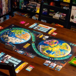 Componentes del juego de mesa Evacuation en español por la editorial Arrakis