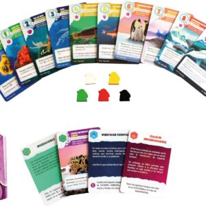Componentes del juego de mesa ILAN Explorando la vida Antártica por la editorial Within Play
