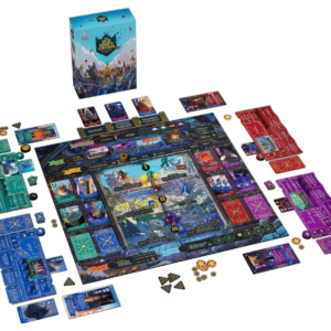 Componentes del juego de mesa La corona del Viejo Rey en Español por la editorial Arrakis Games