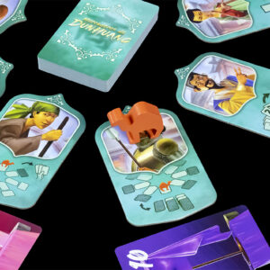 Componentes del juego de mesa Mercaderes de Dunhuang en español por la editorial Arrakis