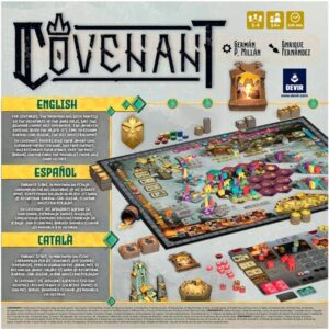 Componentes del juego de mesa Covenant en español por la editorial Devir