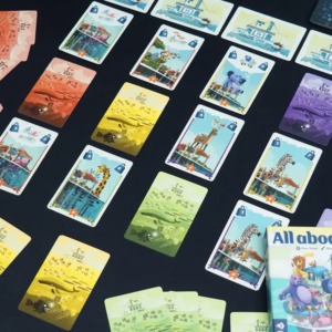 Componentes del juego de mesa All Aboard! en español por la editorial Devir